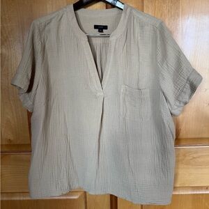 J Crew 100% Cotton Gauze Popover Top